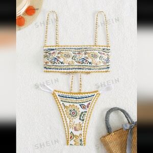 SHEIN Beach Floral Print Bikini Set